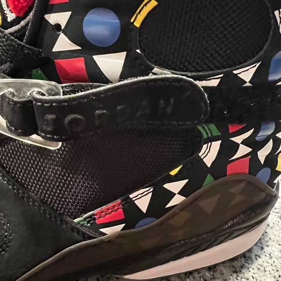 Jordan Black Multicolor High-Top Sneakers Size 11 Made in China Retro - Picture 7 of 9